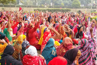 aanganwadi workers strike in nuh