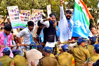 NSUI protest in Katni