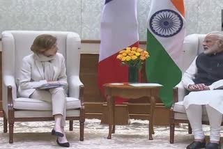 French Defense Minister Florence Parle with Prime Minister Modi