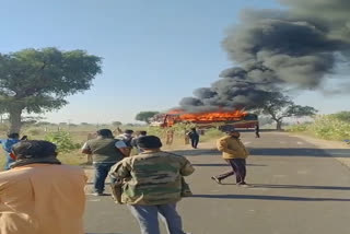 Angry Owner Set Bus Ablaze in Jodhpur