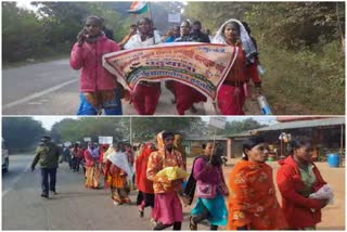 Padyatra of part time school sweepers