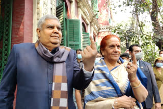 KMC election 2021: Governor Jagdeep Dhankhar casts his vote with his wife