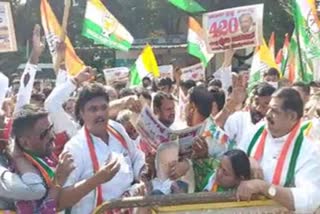 Congress Protest against Byrathi Basavaraj in k.r.puram, bangalore