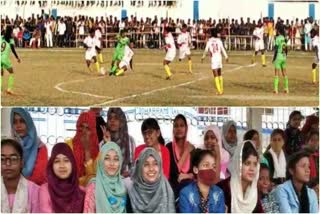 अररिया में महिला फुटबॉल मैच