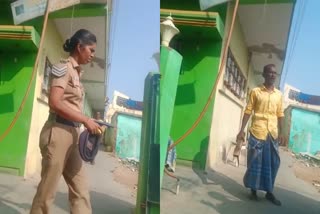 Two Police Woman threatened Madurai  Tallakulam All Women Police Station  Man threatened to kill the Police woman Tamil Nadu  അന്വേഷണത്തിനെത്തിയ പൊലീസുകാരിയെ കൊലപ്പെടുത്താന്‍ ശ്രമം  പൊലീസുകാരിക്കെതിരെ അസഭ്യം പറഞ്ഞ് യുവാവ്  തല്ലക്കുളം ഓള്‍ വുമണ്‍ പൊലീസ് സ്റ്റേഷന്‍  പൊലീസുകാരെ ഭീഷണിപ്പെടുത്തുന്ന വീഡിയോ