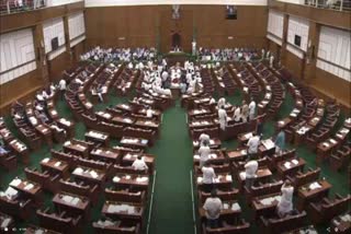 Minister byrathi basavaraj and mes issue;  assembly session uproar