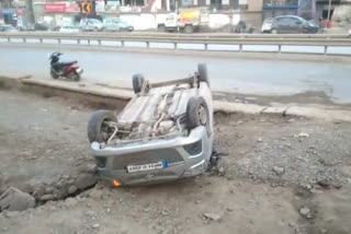 Bus and car collide in Sundernagar