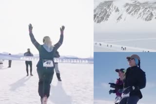 Ice Marathon in Antarctica  Ice Marathon Race in Antarctica  अंटार्कटिका में आइस मैराथन  अंटार्कटिका  आइस मैराथन  आइस मैराथन दौड़  खेल समाचार  Sports News