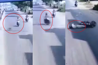 Police Two wheeler accident in Trichy, திருச்சியில் நாயால் பைக்கில் இருந்து விழுந்த காவலர்