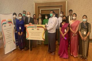 Foreign Secretary Harsh Vardhan Shringla handed over one million doses of covid vaccines to Myanmar.