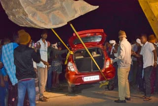 Man dies due to car falls into lake at Chitradurga