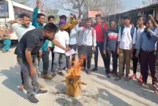 Protest against Job mela