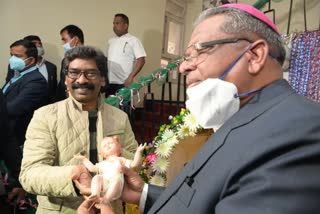 CM Hemant Soren met Archbishop Felix Toppo regarding Christmas in Ranchi