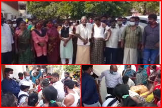 nakka gopalnagar people of nellore protest at collectorate for their huts being demolished