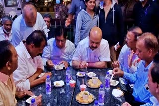 CM Bommi eat pani puri and girmit in belgaum