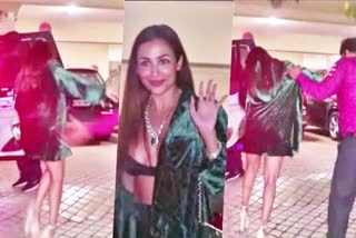 Malaika Arora escapes a fall as she arrives with Arjun Kapoor at party