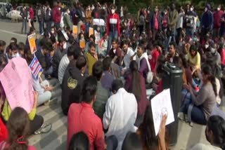 Resident doctors protest march over delay in NEET-PG in delhi