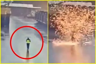 Man survives lightning strike  Indonesia lightning strike  Lightning strike viral video  Man survives lightning strike in Indonesia