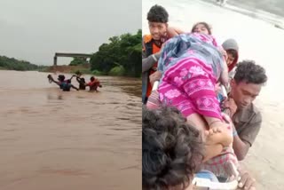 Relatives carried Pregnant Woman on shoulder to cross Nagavali river  no access to transportation facilities in vizianagaram  ഗതാഗത സൗകര്യമില്ലാതെ സോളപ്പാടം പഞ്ചായത്തിൽ ആദിവാസി ഊര്  ഗർഭിണിയെ എടുത്തുയർത്തി നാഗാവലി നദി മുറിച്ചുകടന്ന് ബന്ധുക്കൾ