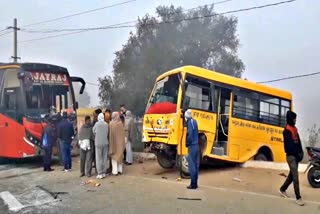 School Bus Hanging in Filmy Style