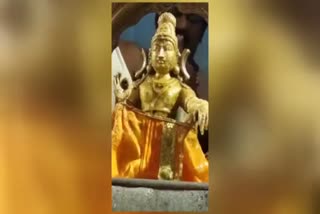 idol of Lord Ayyappa opening and shutting his eyes