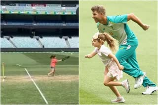 Warner daughter playing cricket: