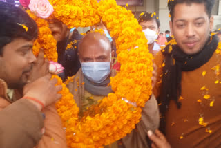 पटना एयरपोर्ट पर केंद्रीय मंत्री आरसीपी सिंह का भव्य स्वागत