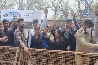 SECL students protest in Bilaspur