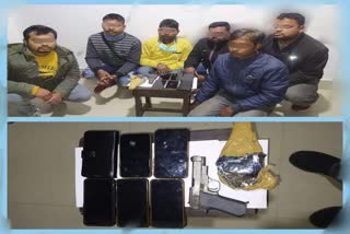 five people arrested with gun in golaghat