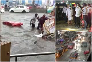 Sudden Rains Lash Chennai  CM Stalin inspects the Rain affected area  തമിഴ്‌നാട്ടില്‍ കനത്ത മഴ  കനത്ത മഴയെ തുടർന്ന് സന്ദര്‍ശനം നടത്തി എം.കെ സ്റ്റാലിൻ  തമിഴ്‌നാട്ടില്‍ വെള്ളപ്പൊക്കം  Flood in Thamilnadu