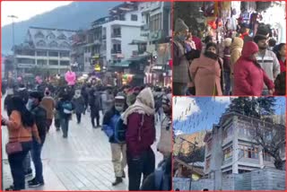 tourists crowd in manali