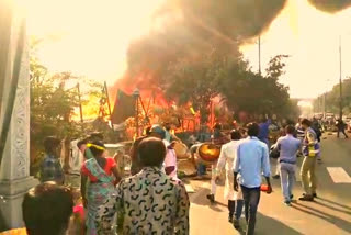 fire accident at chaderghat and 40 huts set on fire