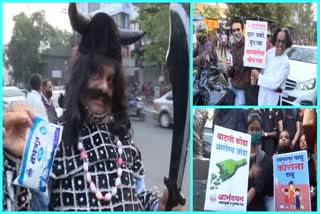 man dressed up as Ravana