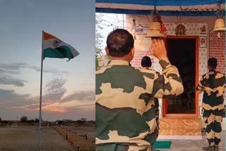 BSF Soldiers harti in temple during new year 2022