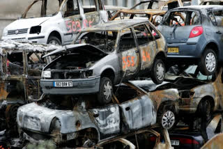 People in France set-ablaze 874 cars on new year's eve as part of tradition