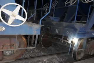 Freight train derailed at Hirakud station in sambalpur