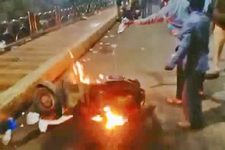 Bike Burnt in Nampally