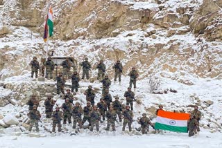 national flag in Galwan valley