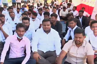 Law students protest in hubballi