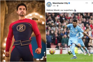 minnal murali effect in manchester city  tovino thomas make comment on manchester city insta page  മഹ്‌റസിനെ മിന്നല്‍ മുരളിയാക്കി മാഞ്ചസ്റ്റര്‍ സിറ്റി  മാഞ്ചസ്റ്റര്‍ സിറ്റിയുടെ പേജില്‍ മിന്നല്‍ മുരളി  മാഞ്ചസ്റ്റര്‍ സിറ്റി പേജില്‍ കമന്‍റുമായി ടൊവിനോ തോമസ്