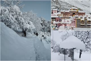 Mountains In Uttarakhand's Chamoli Glistening Under Sun  chamoli snowfall  snowfall in Uttarakhand  winter in India  ഉത്തരാഖണ്ഡിലെ ചമോലിയിൽ നിന്നുള്ള ദൃശ്യങ്ങൾ  ഉത്തരാഖണ്ഡിലെ മഞ്ഞുവീഴ്‌ച  അതിശൈത്യത്തിൽ ഉത്തരാഖണ്ഡ്