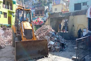 Construction work of multi storey parking in Srinagar