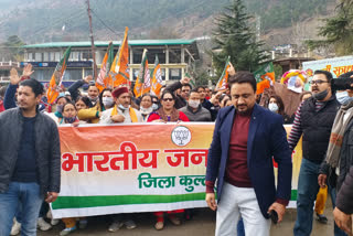 bjp protest in kullu