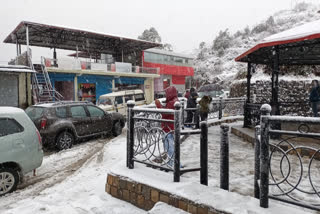 Rain in Mussoorie and snowfall in Dhanaulti