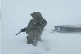 Indian Army During Snowfall