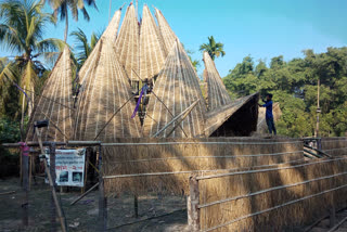 Preparation for Bhogali Bihu at Charaibahi in Jorhat