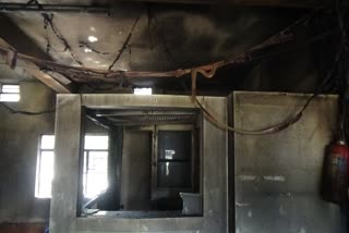 man sets fire on bank : villagers suspects bank employee behind the act