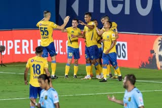 ISL 2021-22  ISL Highlights  Kerala Blasters vs Hyderabad FC:  കേരള ബ്ലാസ്‌റ്റേഴ്‌സ്-ഹൈദരാബാദ് എഫ്‌സി  കേരള ബ്ലാസ്‌റ്റേഴ്‌സ് ഐഎസ്എല്‍ പോയിന്‍റ് പട്ടികയുടെ തലപ്പത്ത്