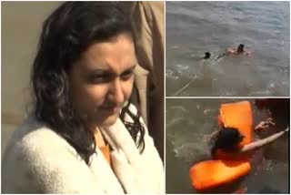 drowning woman saved by coastal police