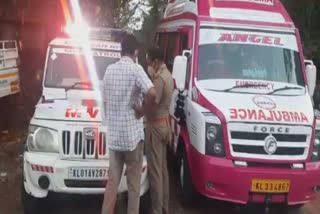 ambulance used for wedding trip kayamkulam alappuzha  motor vehicle department case  bride and groom in ambulance alappuzha  കായംകുളത്ത് ആംബുലൻസ് കല്യാണവാഹനമാക്കി  വാഹന വകുപ്പ് കേസെടുത്തു